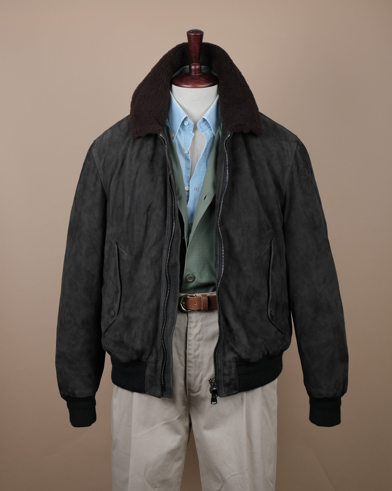 Liquirizia Goat Suede Flight Jacket