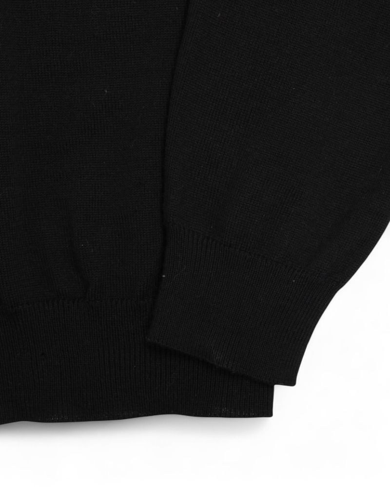 Black V-Neck Merino Sweater