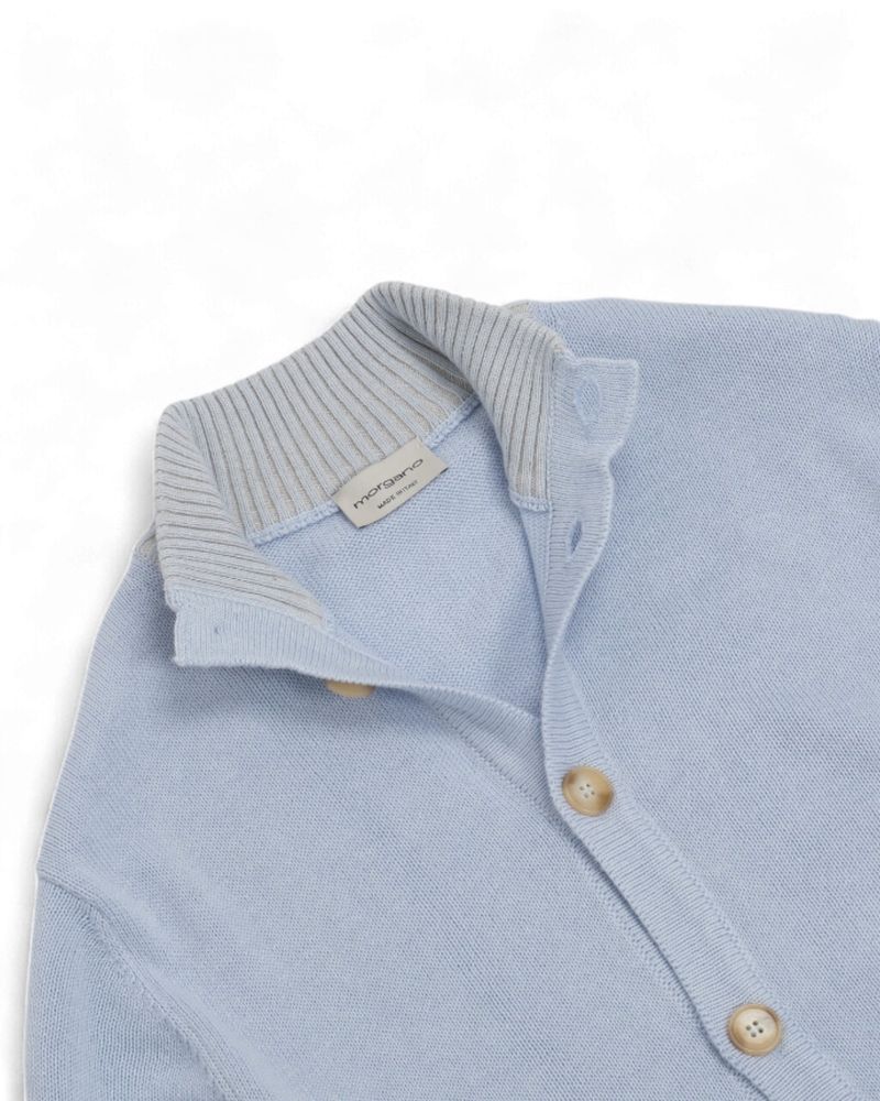 Ice Blue Cotton & Cashmere Cardigan