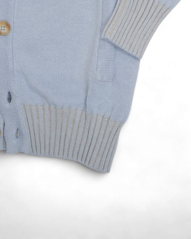 Ice Blue Cotton & Cashmere Cardigan