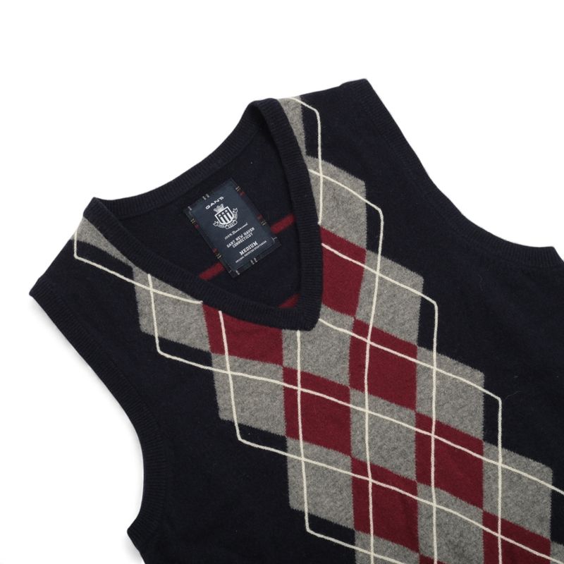 Navy Lambswool Argyle Sweater Vest