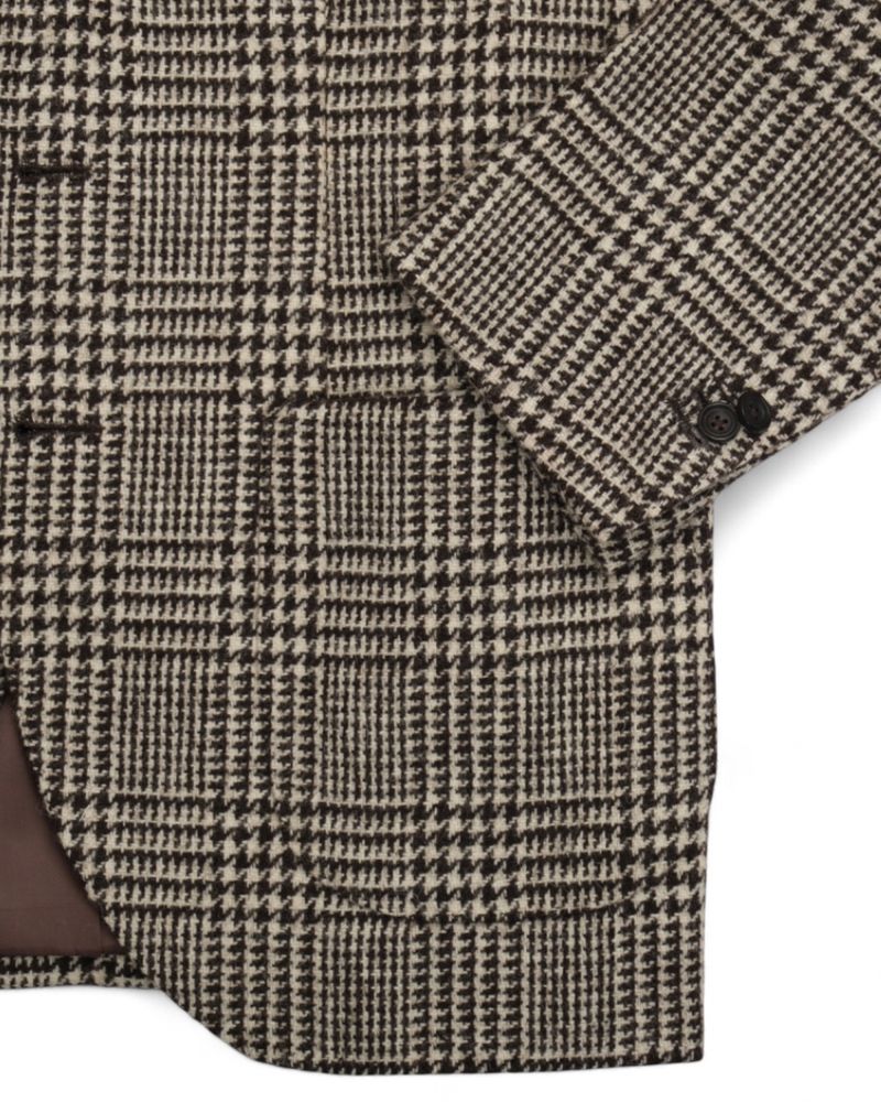 Beige/Brown Glen Check Wool Sports Jacket