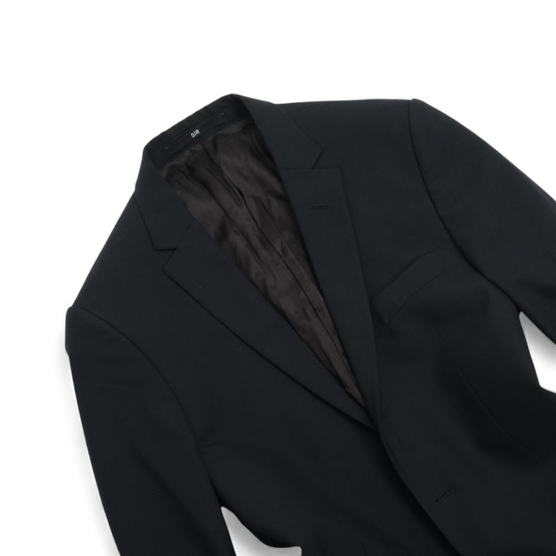 Black Wool Blend Single Breasted Suit