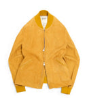 Moutarde Unlined Suede Leather Bomber Jacket by Valstar