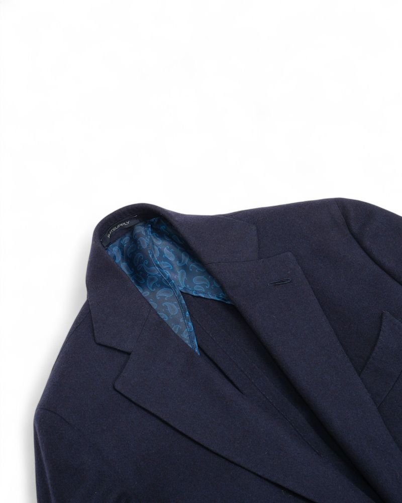 Navy Herringbone Wool & Cashmere sports Jacket