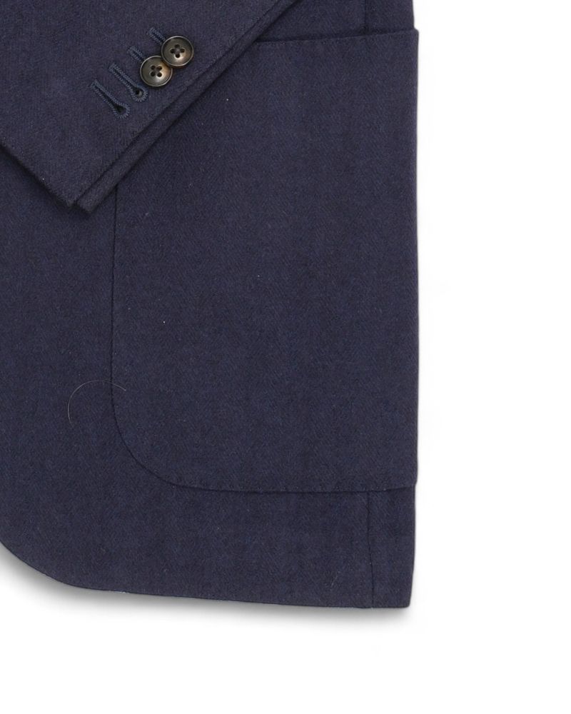 Navy Herringbone Wool & Cashmere sports Jacket
