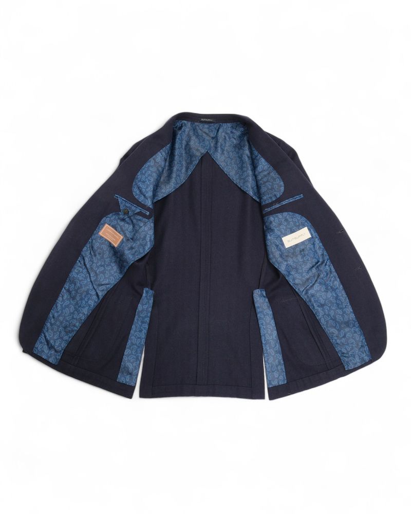 Navy Herringbone Wool & Cashmere sports Jacket