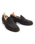 Dark Blue Suede Penny Loafers
