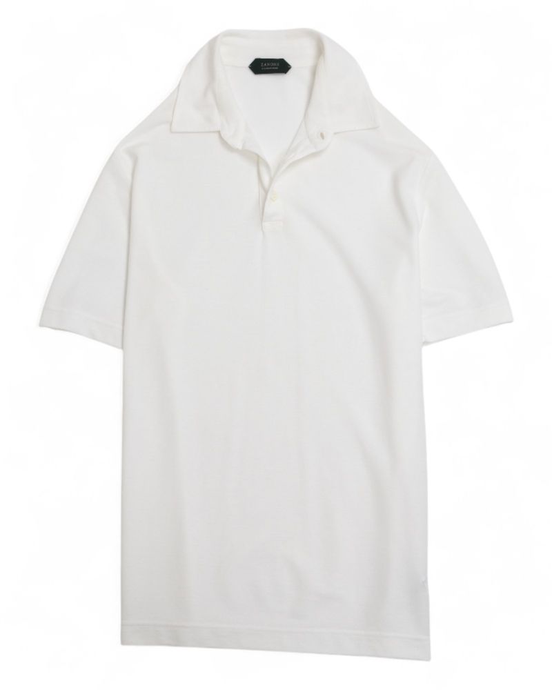 White Ice Cotton Short-Sleeve Polo