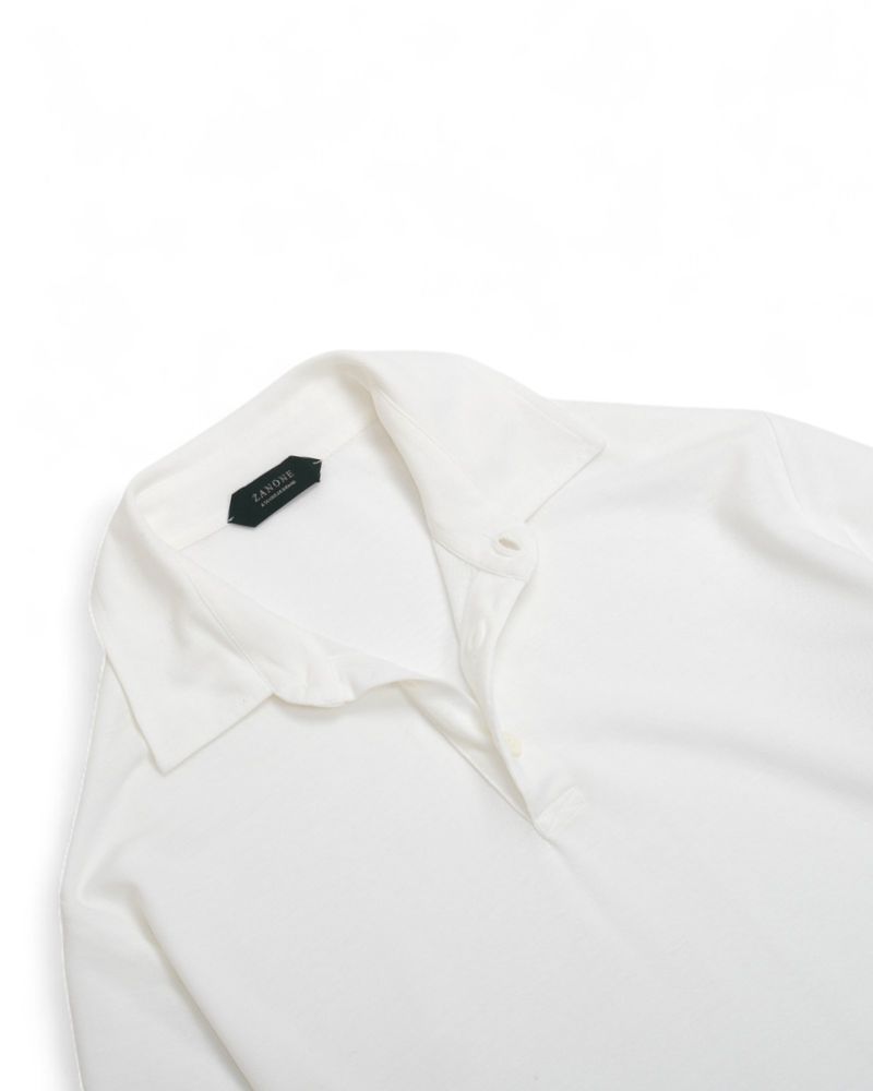 White Ice Cotton Short-Sleeve Polo