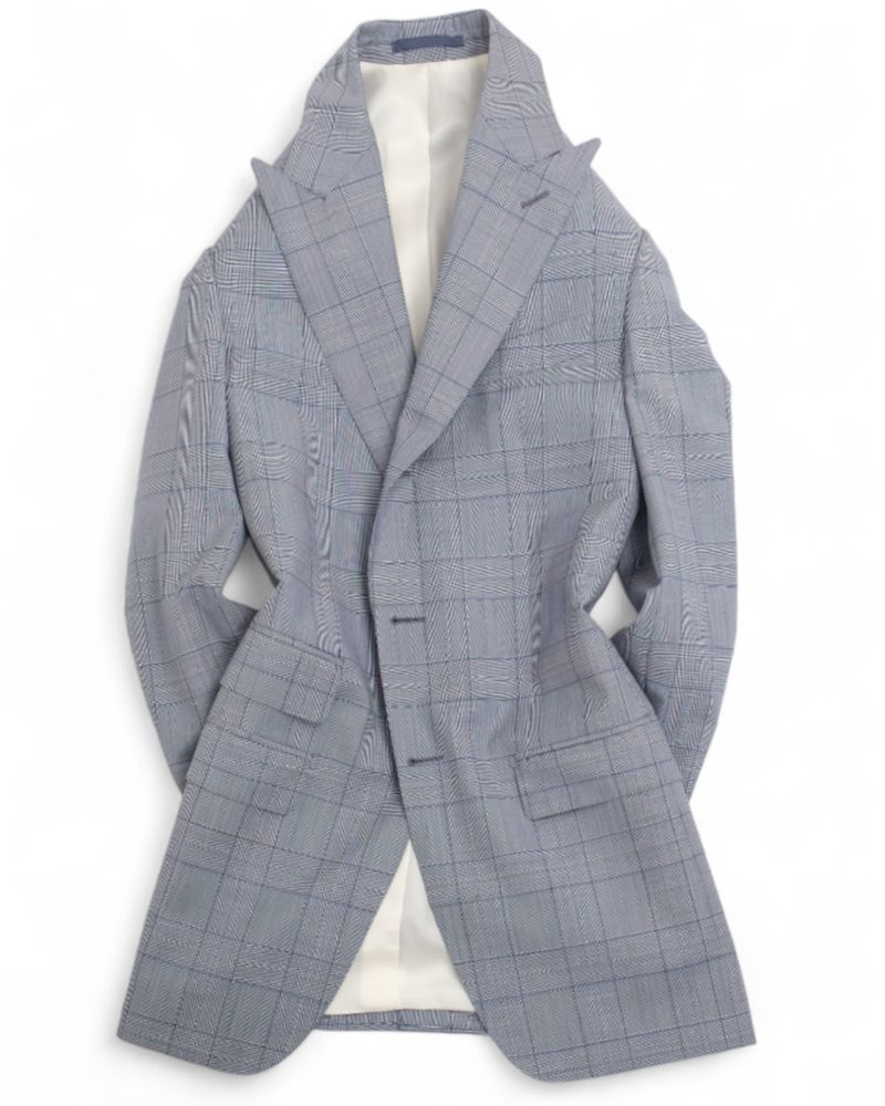 Grey Checked Wool & Mohair Suit