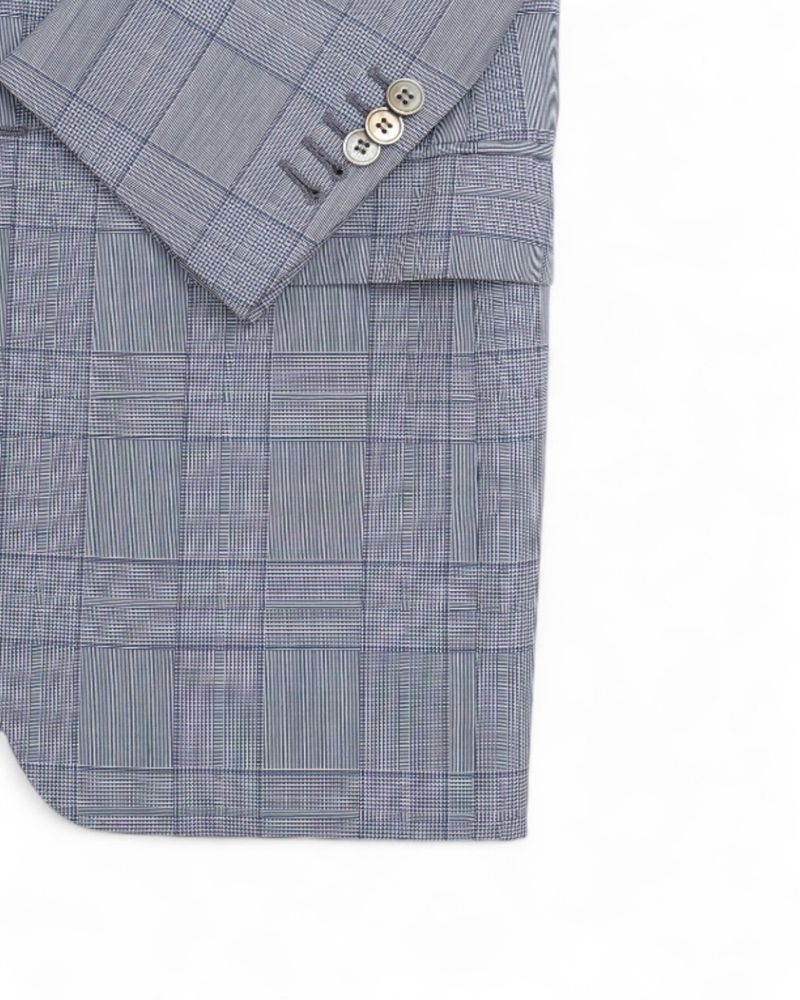 Grey Checked Wool & Mohair Suit