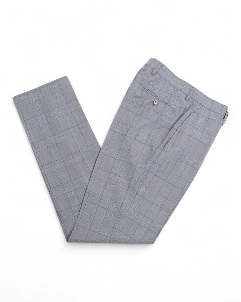 Grey Checked Wool & Mohair Suit
