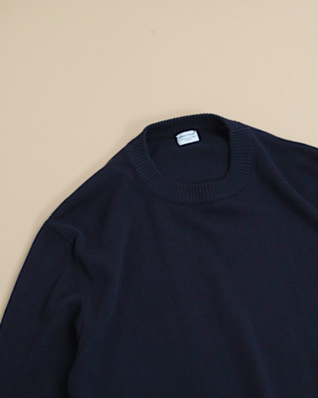 Navy Cotton Crewneck by Anglo Italian