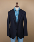 Navy Hopsack Wool Sports Jacket