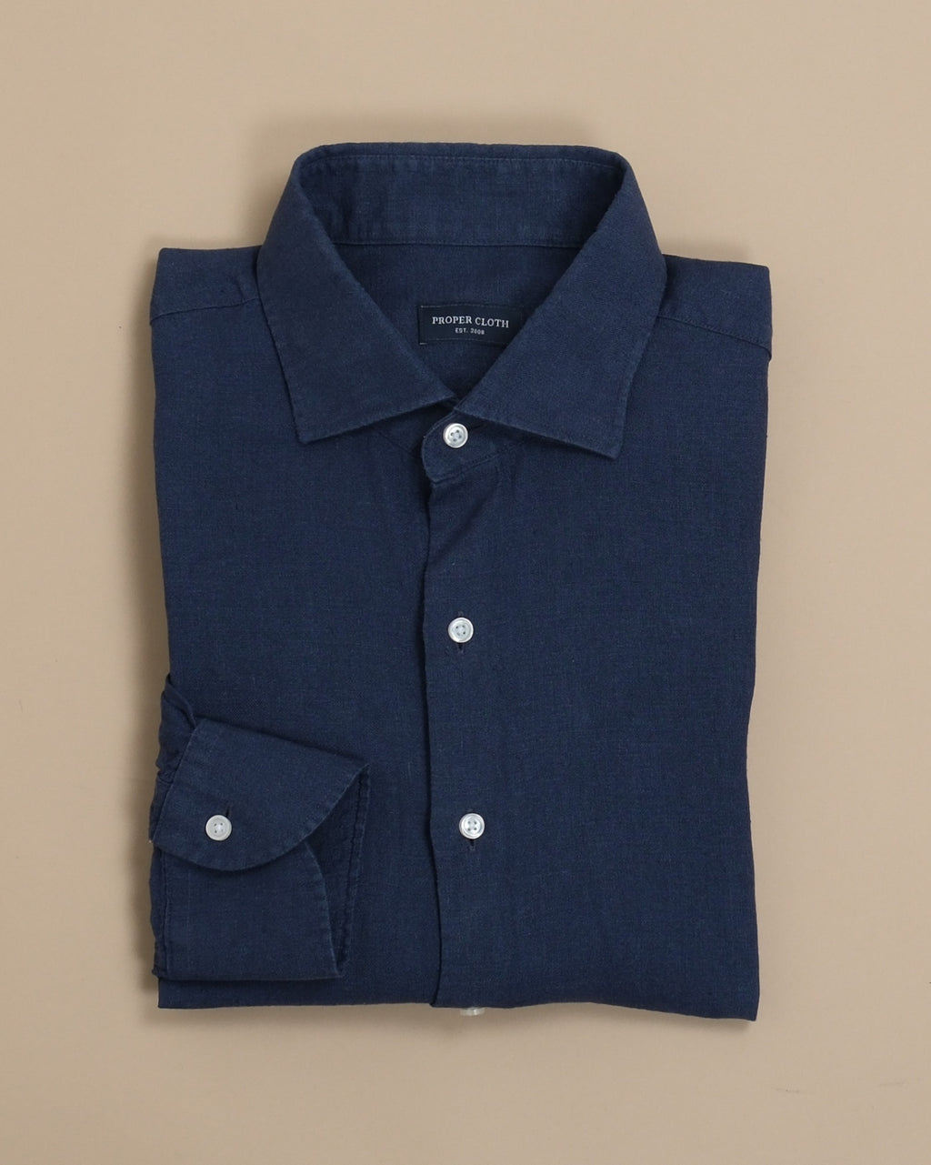 Navy Irish Linen Shirt by Proper Cloth