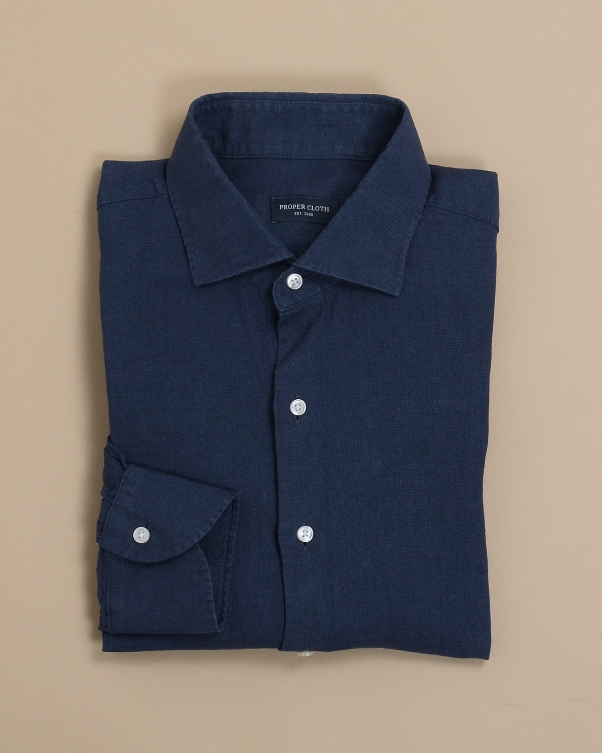 Navy Irish Linen Shirt by Proper Cloth