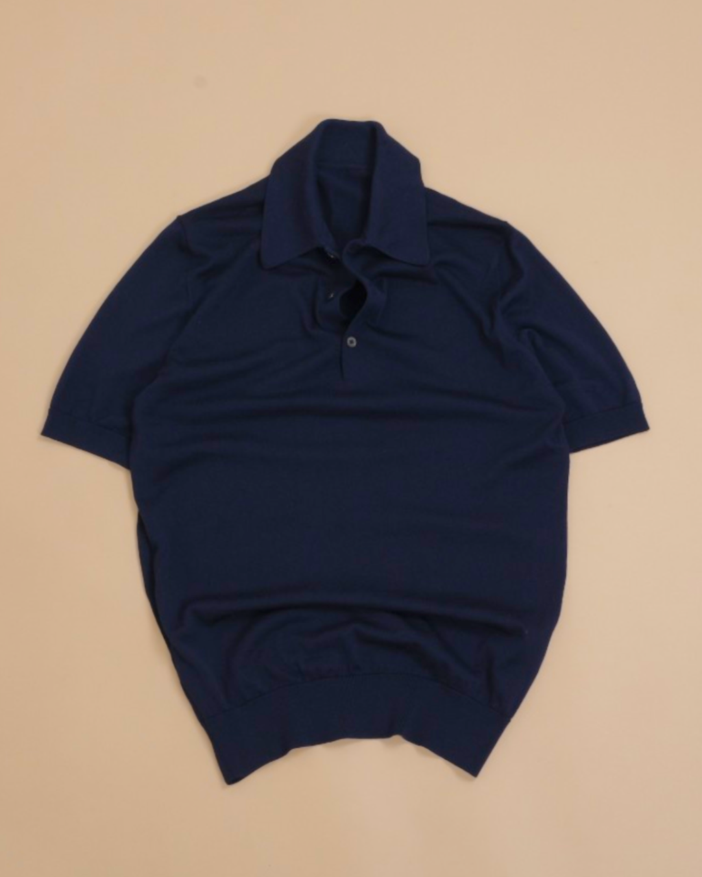 Navy Merino Polo