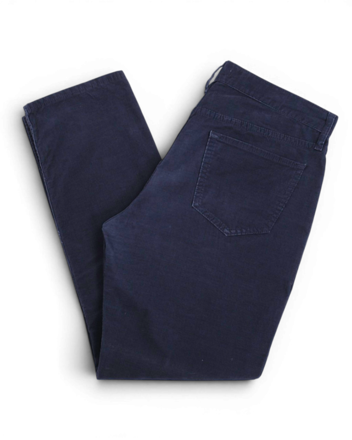 Navy Needlecord High-Rise 5-Pocket Trousers by Saman Amel