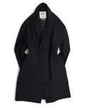 Navy Water Resistant 2-ply Virgin Wool Coat by Valstar