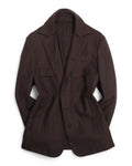 Dark Brown Unlined Worsted Twill Overshirt