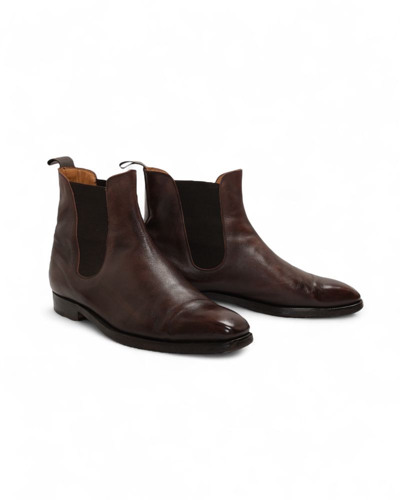 Dark Brown Leather Chelsea Boots