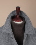 Nero/Grigio Virgin Wool Broken Twill Vittorio Raglan Overcoat