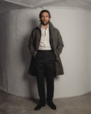 Nero/Grigio Virgin Wool Vittorio Raglan Overcoat by Valstar