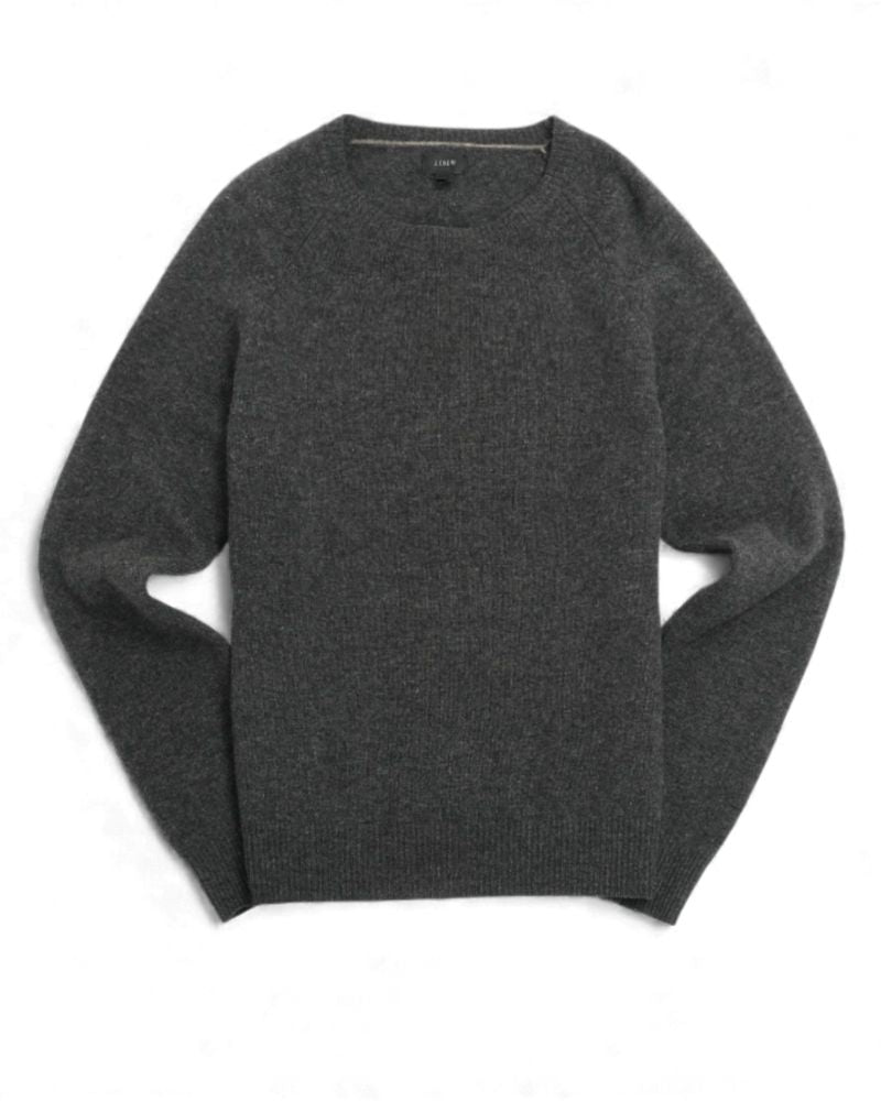 Dark Grey Lambswool Raglan Sweater
