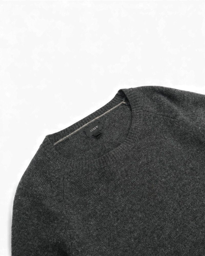 Dark Grey Lambswool Raglan Sweater