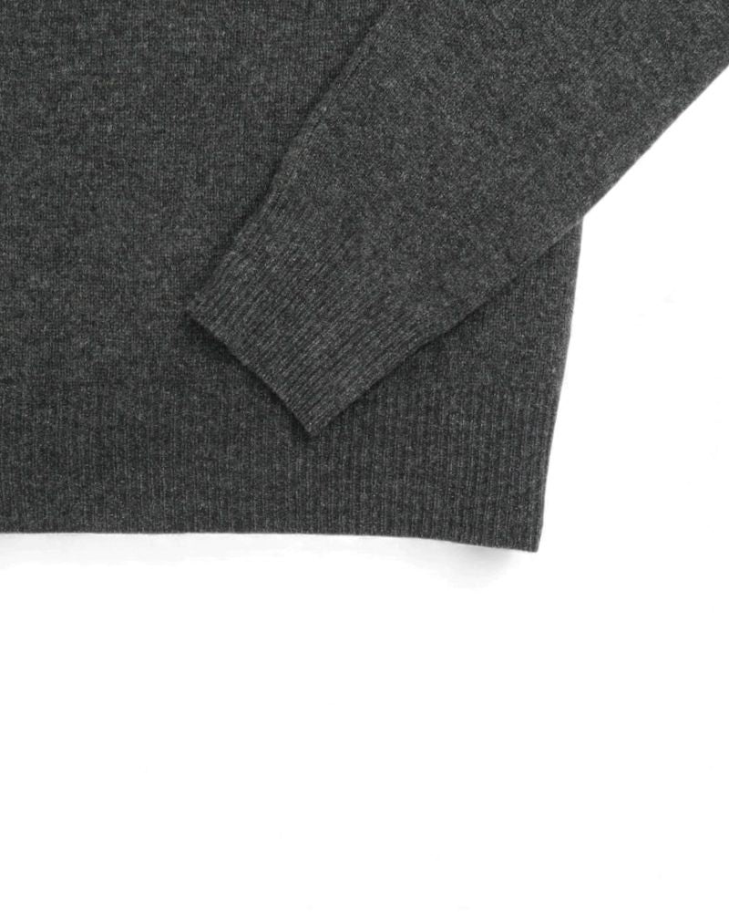 Dark Grey Lambswool Raglan Sweater