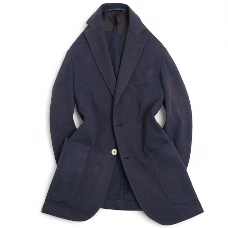 Navy Knitted Sports Jacket