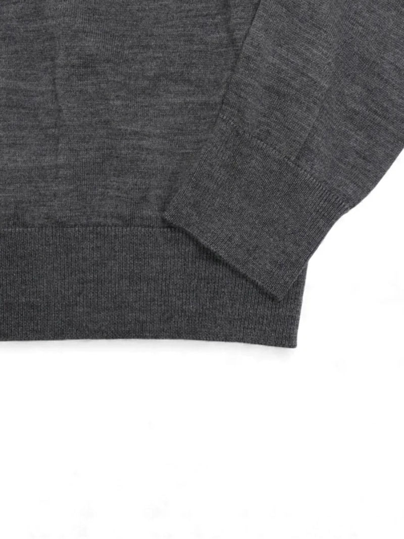 Dark Grey Extrafine Merino Half Zip Knitwear
