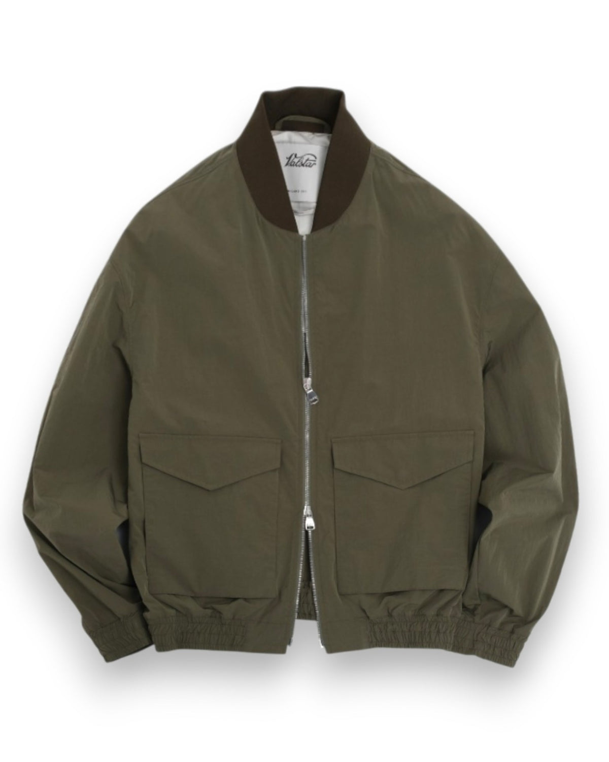 Olive Cotton/Nylon Flight Jacket by Valstar