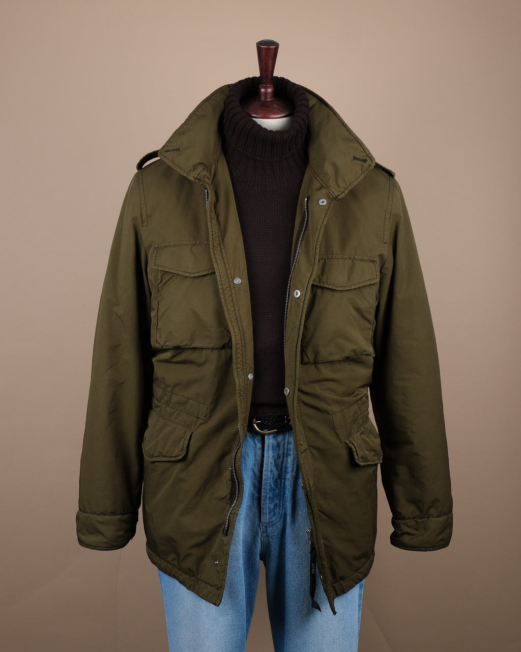 Olive Nylon Padded Field Jacket