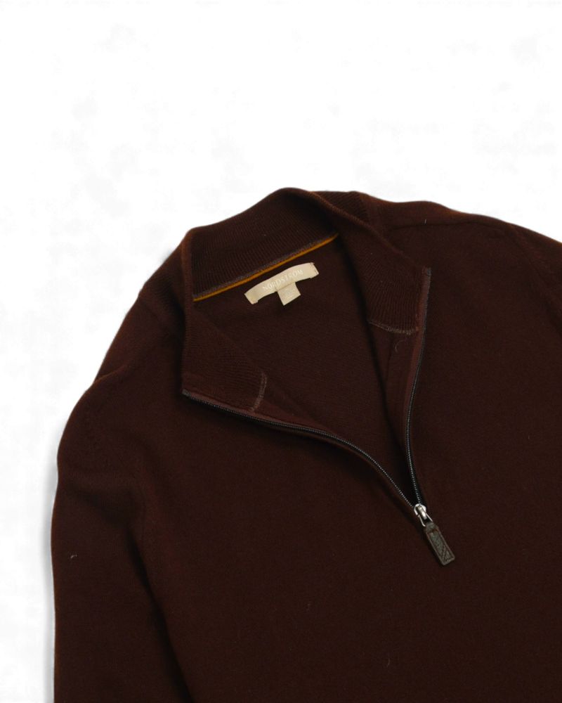 Dark Brown Merino Half Zip