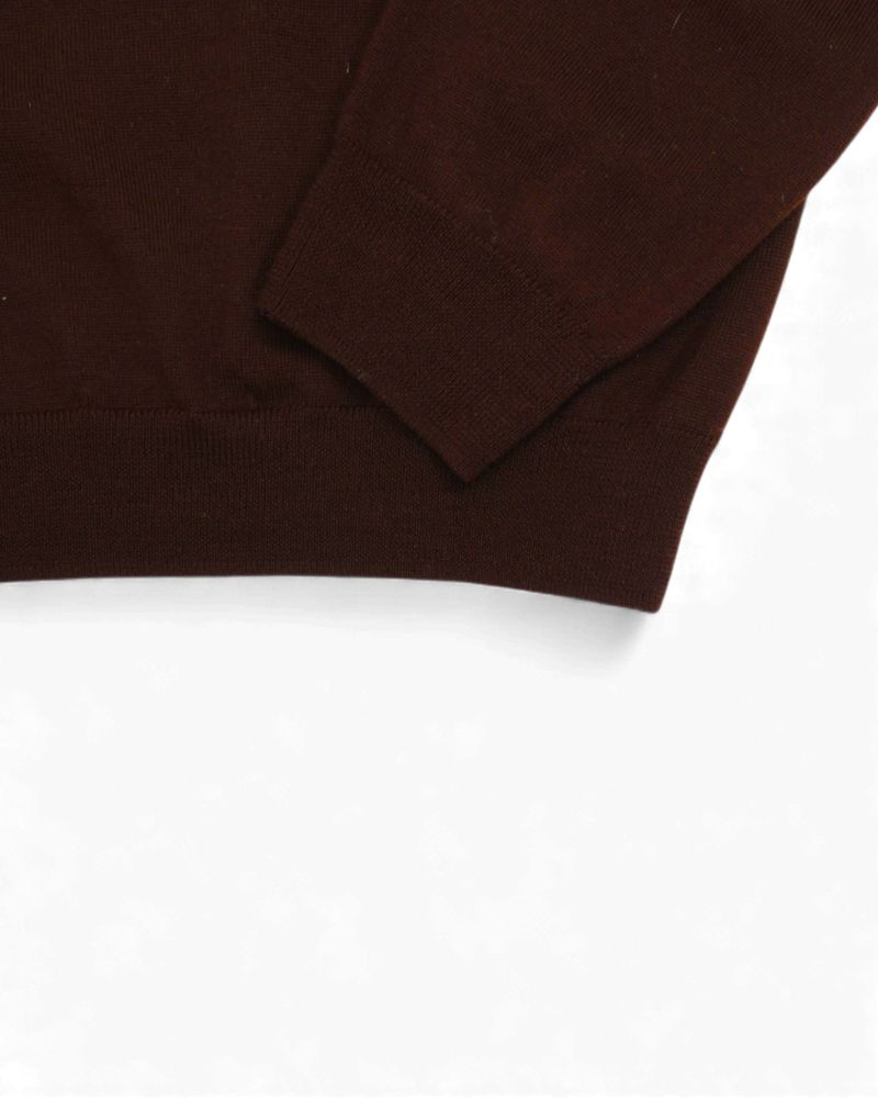 Dark Brown Merino Half Zip
