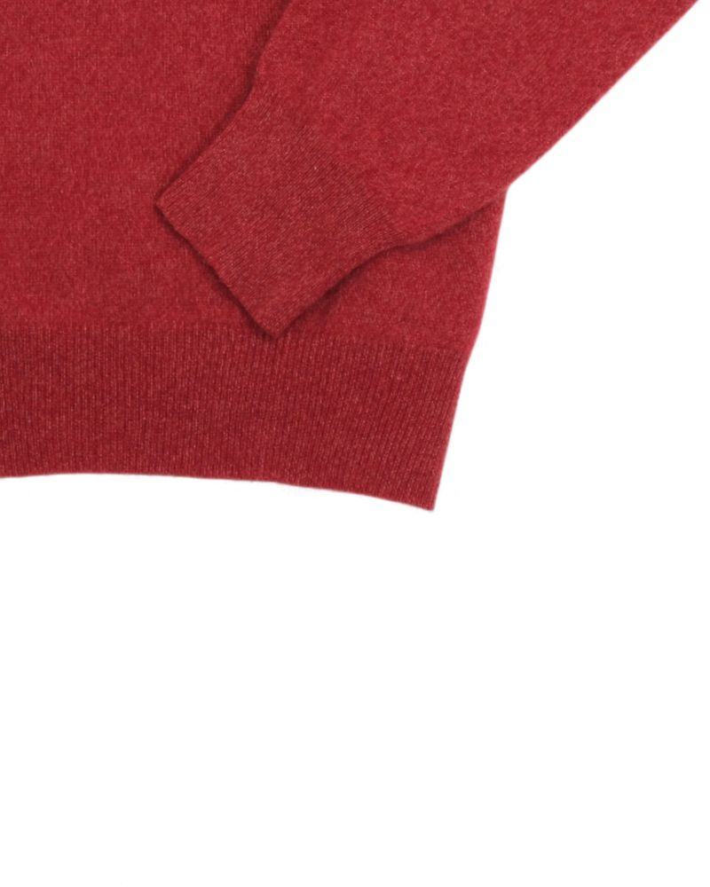 Pale Red V-Neck Cashmere Sweater