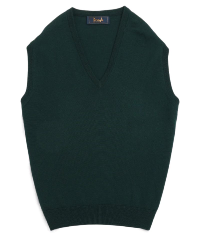 Dark Green Wool Sleeveless Slipover
