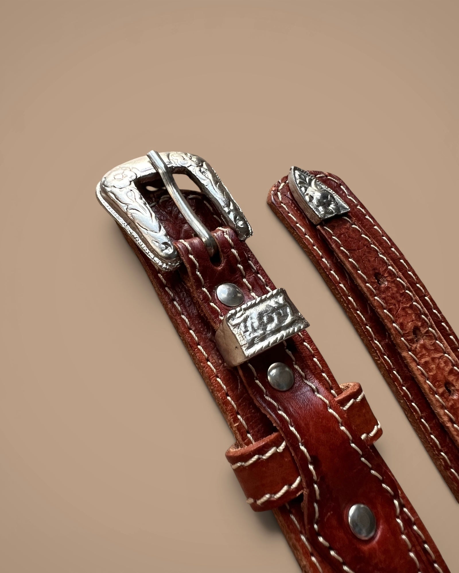 Western Ranger Belt with Three-Piece Buckle Set