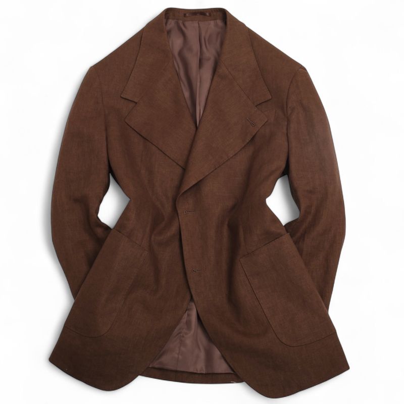 Brown Handmade MTM Linen Suit