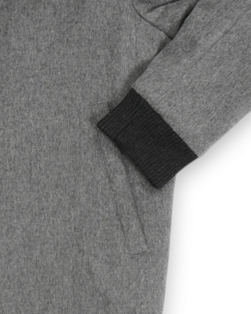 Grey Virgin Wool & Cashmere Flannel, Fur Lined Jacket