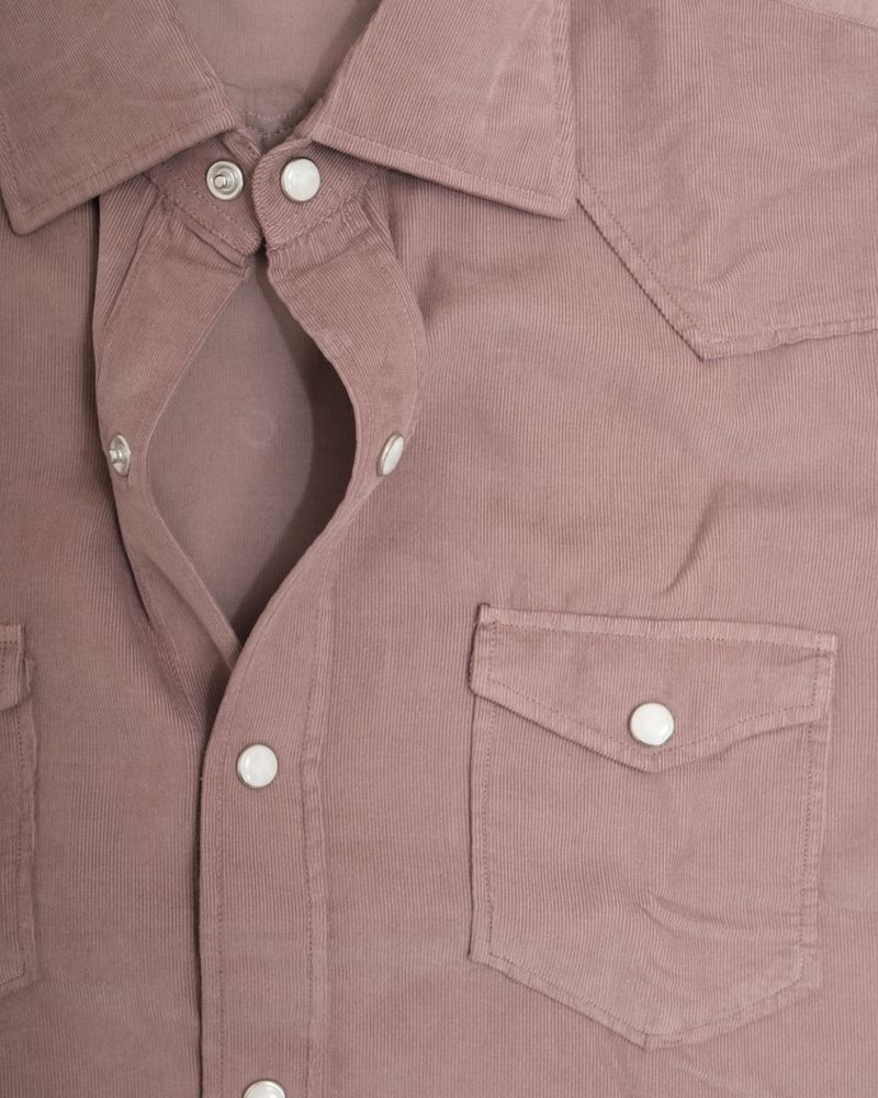 Mauve Tailored Baby Cord Western Shirt