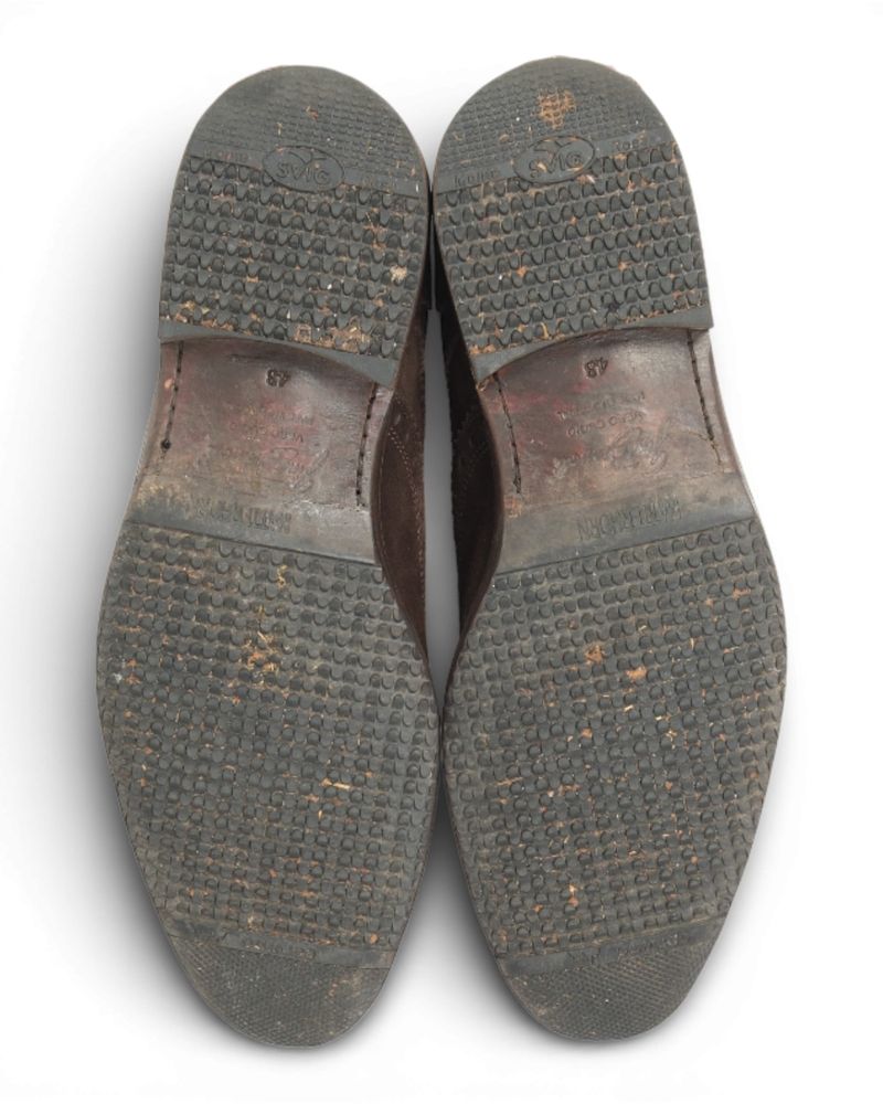 Dark Brown Brogue Suede Boots