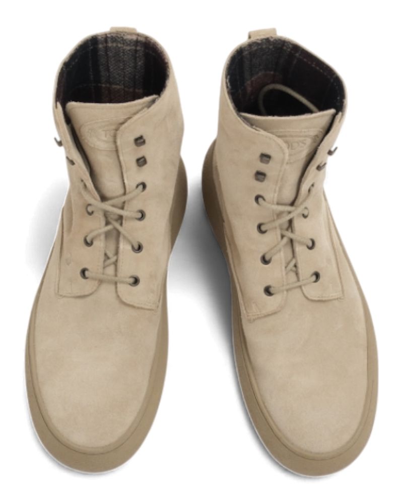 Greige Suede Gommino Scooter Boots