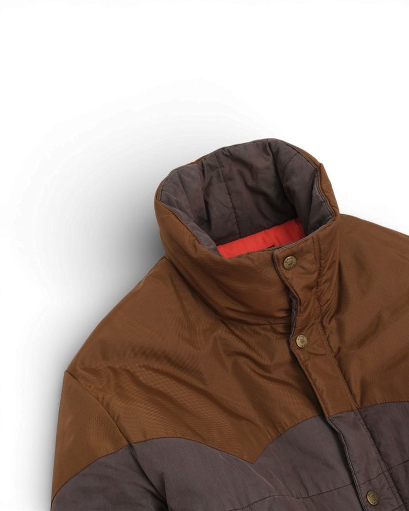 Mauve-Grey & Brown Cotton & Nylon Padded Mountain Jacket