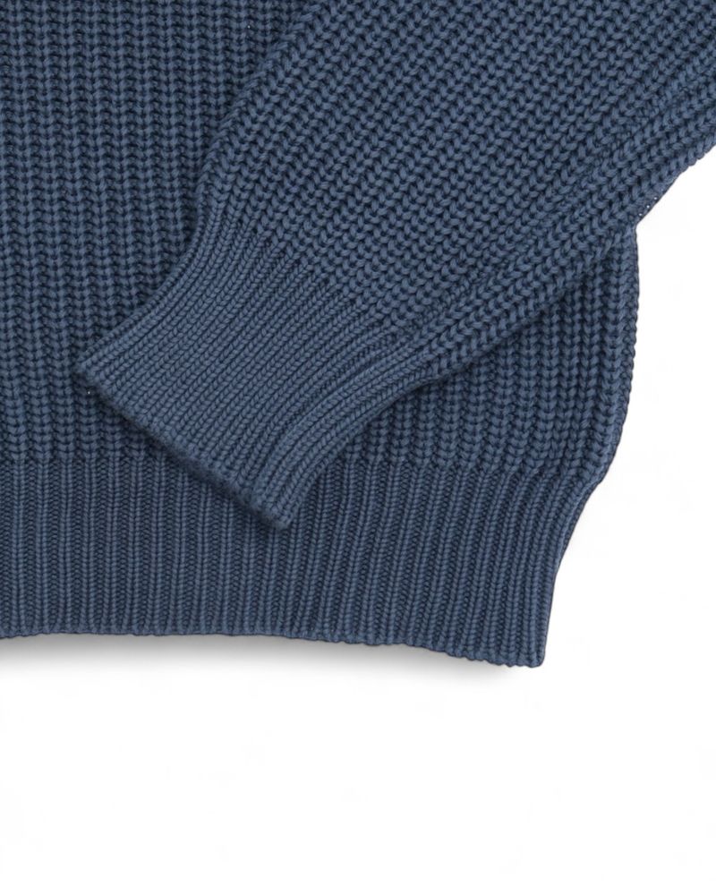 Midnight Blue Ribbed Crew Neck Sweater