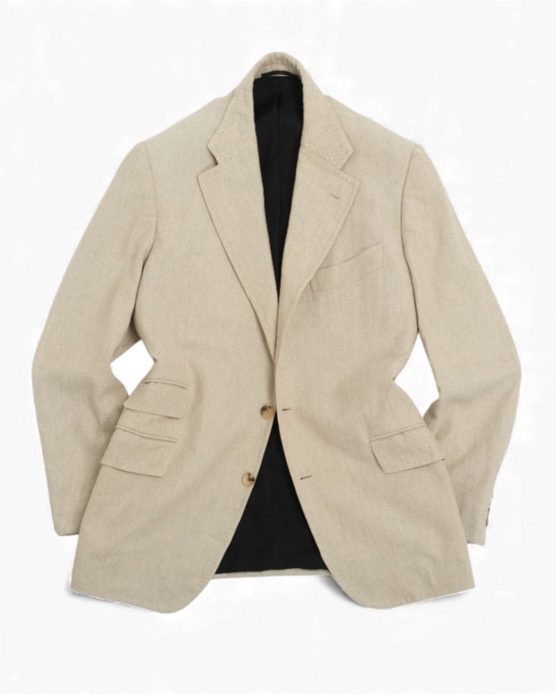 Light Beige Linen Canvas Sports Jacket
