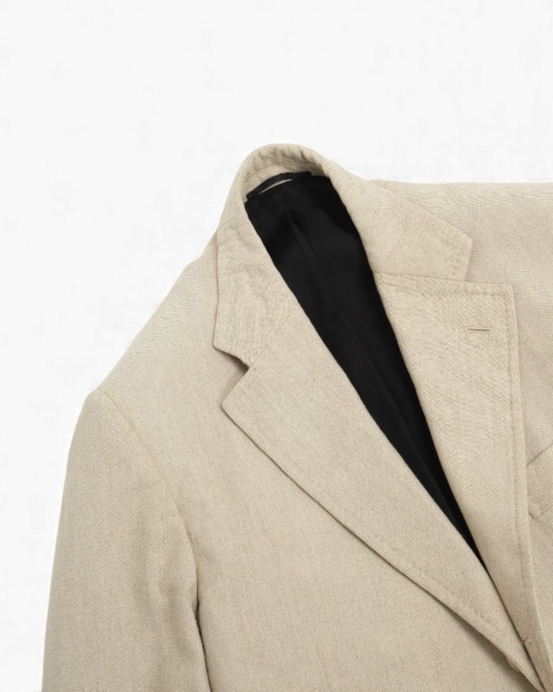 Light Beige Linen Canvas Sports Jacket