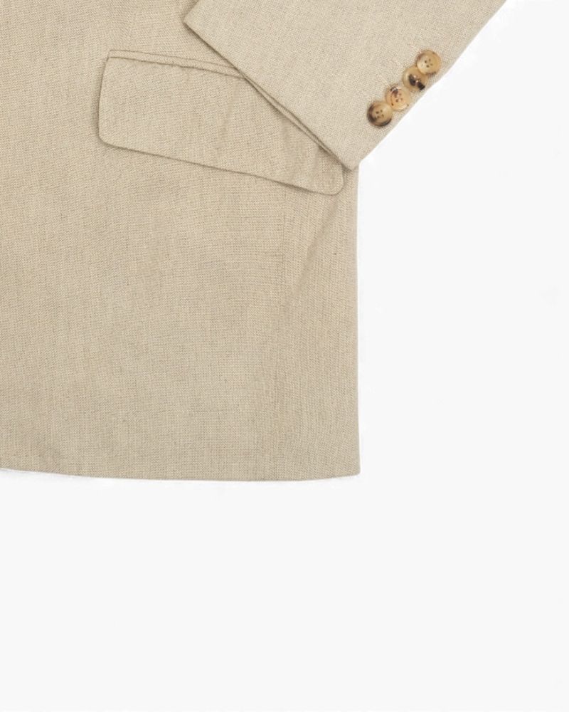 Light Beige Linen Canvas Sports Jacket